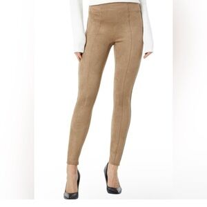 SPANX - Faux Suede Camel Colored Leggings Size Large